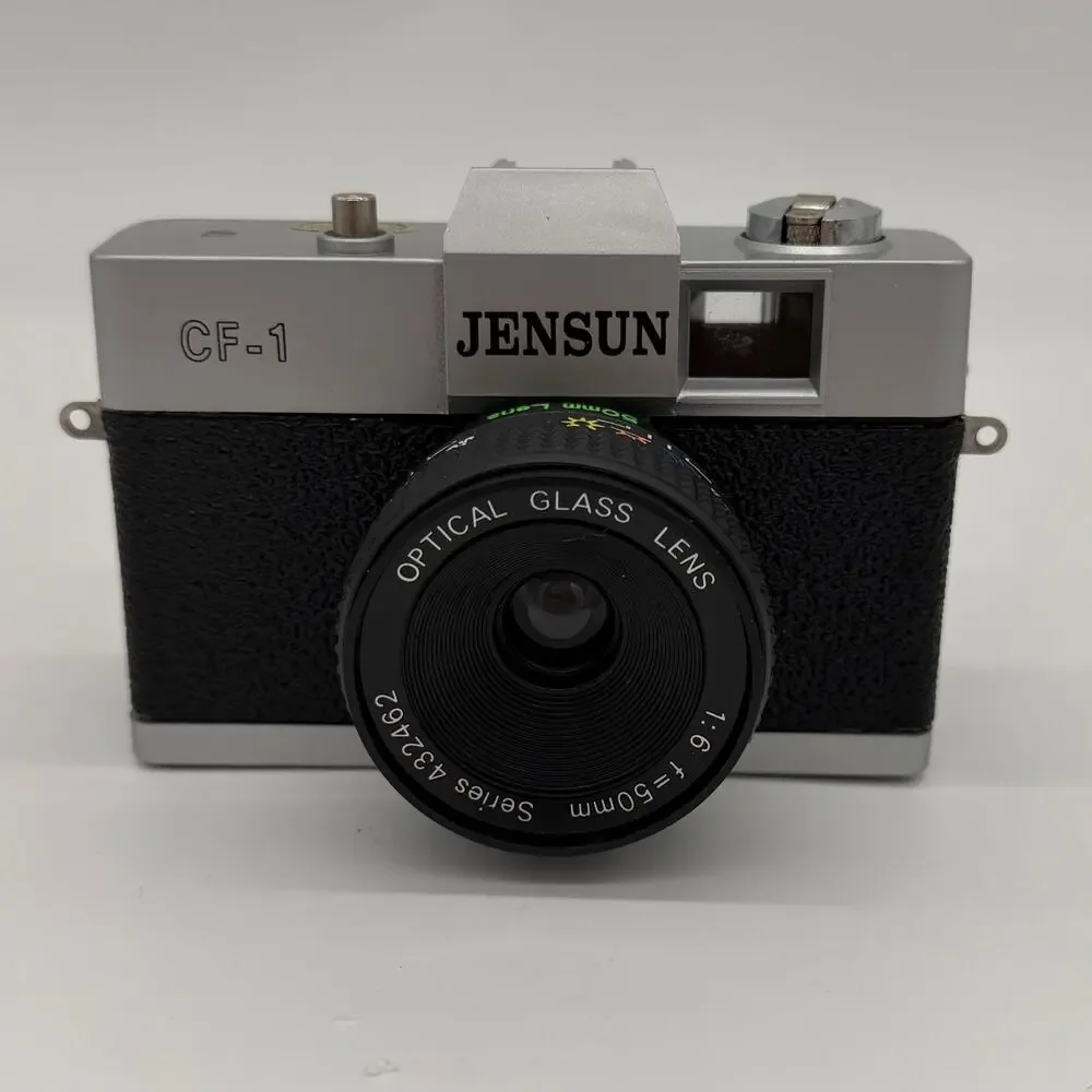 Jensun CF-1 35mm Camera W/ 1:6 f=50mm lens - Vintage + Extras Flash Strap Box